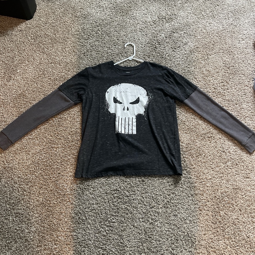 Marvel Black and Gray Long Sleeve Tee